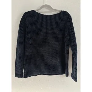 Lauren Ralph Lauren Chunky Knit Sweater Women Medium Blue Cotton Nautical Preppy thumbnail 2