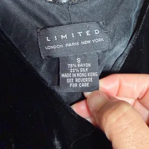 The Limited Vintage Black Silk Blend Velvet Sleeveless‎ Scoop Neck Midi Dress S thumbnail 4