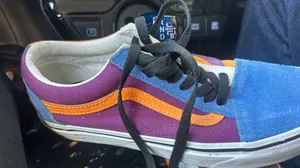 Vans Old Skool Colorblock Sneakers Blue Purple Orange NWOB Women’s 9 Men 7.5 thumbnail 1