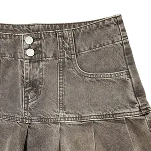 PacSun Brown Low-Rise Denim Micro Mini Skirt Sz 27" Pleated Y2K Grunge Cyber thumbnail 10