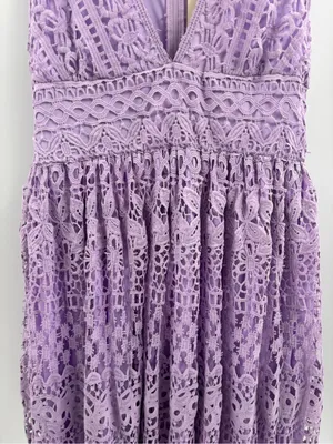 The clothing company purple v-neck lace bohemian maxi dress size large NWT thumbnail 6