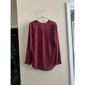 Flawed* 41 Hawthorn Burgundy Polka Dot Hi-Low Blouse Medium thumbnail 5