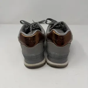 New Balance 574 Sneaker Grey Copper Metallic Women Size 7.5 thumbnail 4
