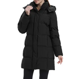 NWT ~ Women's Longer Black Quilted Coat Winter Puffer Jacket & Hood ~ SMALL thumbnail 2