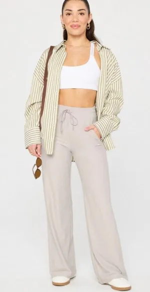 Fabletics Cloud Jersey Wide Leg Pants Women’s Size Large, Heather Gray thumbnail 1