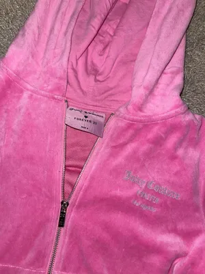 Forever 21 x Juicy Couture Pink Velour Zip-Up Jacket thumbnail 2