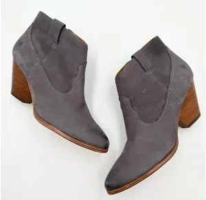 Frye Reina Jeans Western Ankle Bootie Boot Nubuck Leather thumbnail 1
