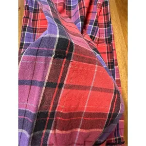 Women’s Victoria’s Secret Pajama Bottoms Pants Medium Red Plaid Flannel Pockets thumbnail 9