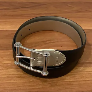 LAUREN Ralph Lauren Black & Gold Leather Reversible Women’s Belt Waist 29.5-33.5 thumbnail 2