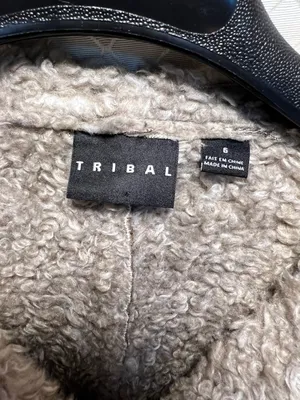 & Other Stories Tribal Coat Jacket Women's Size 6 Brown Faux Leather thumbnail 5