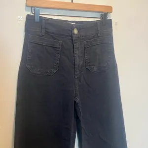 ANTHROPOLOGIE- Maeve The Colette High Rise Crop Wide Leg Jeans Black Size 29 thumbnail 3