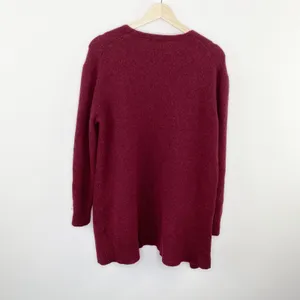 Madewell Kent Cardigan Sweater Burgundy Merino Wool Alpaca Blend Small E0185‎ thumbnail 2