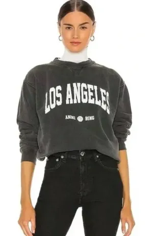 Anine Bing Black Romona Crewneck Los Angeles Sweatshirt black wash‎ pullover thumbnail 1