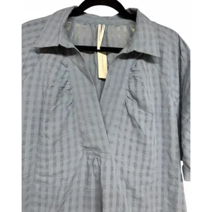 Anthropologie V-Neck Tiered Sleeve Tunic Dress Wedgewood Women's‎ Size Medium thumbnail 3