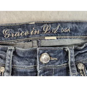 GRACE IN LA Jeans Women's Size 5 Bling Pockets 28 x 28 ish Medium Wash Soft!‎ thumbnail 14
