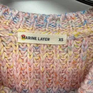 Marine Layer‎ Womens XS Rainbow Stripe Chunky Knit Raglan Sweater Pastel thumbnail 4