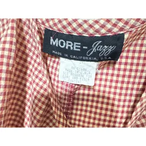 Vintage More Jazz Midi Dress 24/3XL Red Gingham Prairie Cottagecore Made in USA thumbnail 4