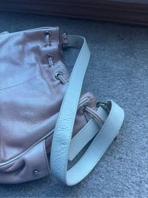 Kenneth Cole Pink Leather Slouchy Bucket Bag Y2K 2000s Revival thumbnail 6