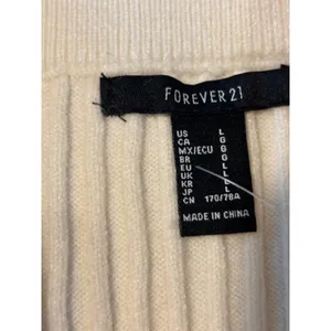 Forever 21 Ribbed Knit Button Front Tube Top Cream Off White Large thumbnail 7