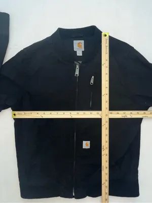 Carhartt Women’s Black Canvas Bomber Full Zip Utility Pocket Jacket Large 12/14 thumbnail 9