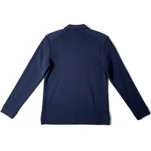 Karen Scott Sport Navy Textured Pullover Long Sleeve Collared Shirt Top Size S thumbnail 2