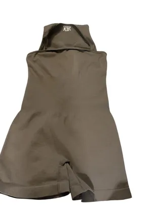 OQQ, this is a seamless ribbed yoga romper (often called a "biker short thumbnail 1