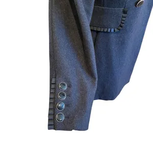 Betsey Johnson Wool Longline Coat In Dark Grey Size 8 thumbnail 6