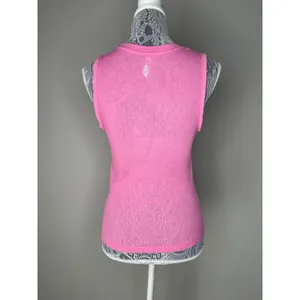 FREE PEOPLE Lightweight Sheer Ribbed Crewneck Tank Top Pink Size XS thumbnail 4