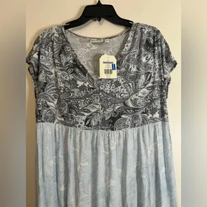 Wonderly Tiered Blue Paisley Maxi Dress Small‎ boho thumbnail 5