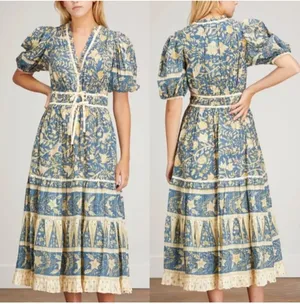 Ulla Johnson Annisa Dress in Lanai Midi Summer Womens Size 6 thumbnail 2