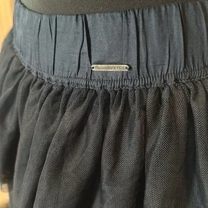 Vintage Abercrombie and Fitch Tiered Mesh Navy Elastic Band Mini Skirt NWOT thumbnail 3