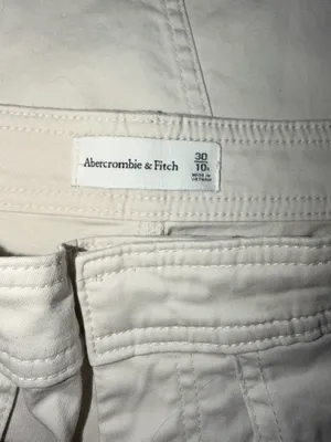 Abercrombie & Fitch Beige Cargo Pants Twill Cotton Pockets High Rise Utility thumbnail 4