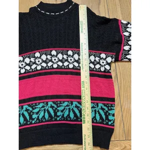 American Pride Flower Sweater Size‎ Medium Colorful Classic Party Career Fun thumbnail 3