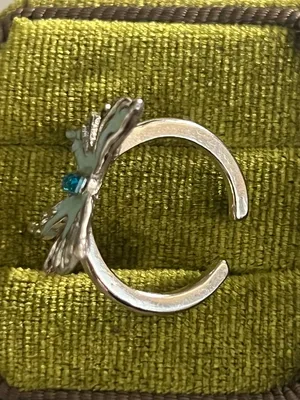 Whimsical Baby Blue Butterfly w/ Silver Accents Open Ring Size 6 NWT thumbnail 5