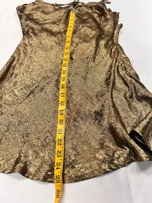 Lulu's Shimmery Satin Gold Cowl Back Slip Dress thumbnail 12