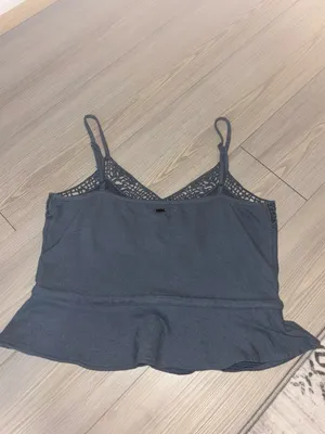 O'Neill Forest Tie Waist Knit Tank Charcoal Blue - Size: XS thumbnail 4