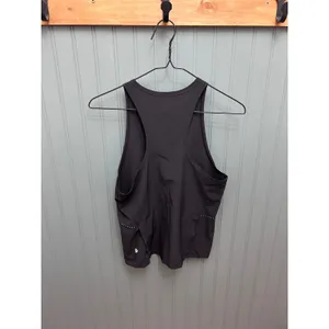 Lululemon Black‎ Laser Cut Perforated Racerback Activewear Tank Top High Neck thumbnail 3