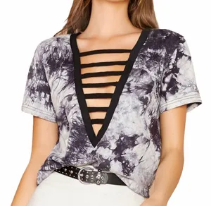 SheIn Ladder Neck Tie Dye Tee thumbnail 1