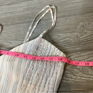 Tularosa Zana Dress in Ivory‎ smocked side maxi dress multicolor stripe thumbnail 6