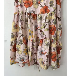 NWT Lottie & Holly Large Retro Floral Ruffle Sleeve Knee Length Dress Size Large thumbnail 5