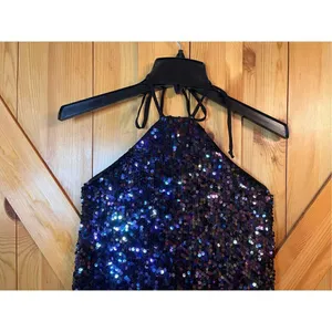 Jolt Womens Sequined Mini Halter Cocktail and Party Dress Size Medium nwt (3603) thumbnail 5