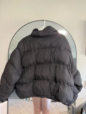 Wild Fable Black Cropped Puffer Jacket thumbnail 3