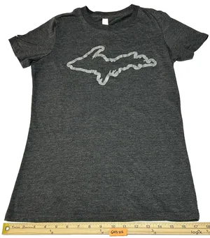 Bella Canvas 6004 Women Juniors L T-Shirt Michigan Upper Peninsula Heather Gray thumbnail 1