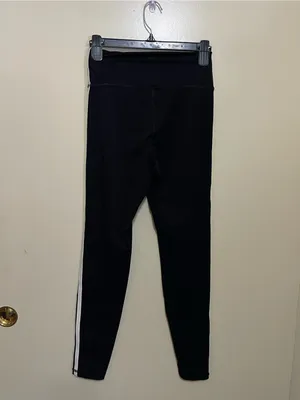 Monday Swimwear Black Leggings with White Side Stripe thumbnail 2