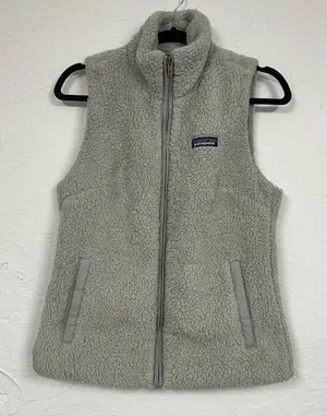 Patagonia Las Gatos Grey Fleece Full Zip Vest Womens M Outdoorsy Hiking Jacket thumbnail 1