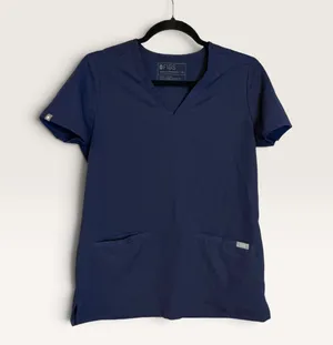 FIGS Navy Blue V-Neck Medical Scrub Top thumbnail 1