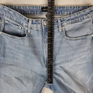 Free Assembly Jeans Womens 12 (33x30) Super High Rise Straight Patchwork Raw Hem thumbnail 12