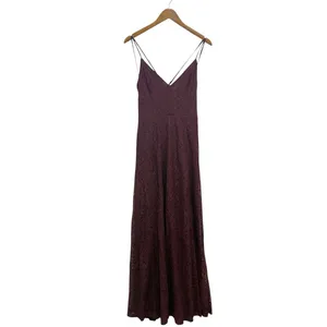 Lulus Destinee Burgundy Lace Sleeveless Maxi Dress size Medium NWT thumbnail 3