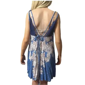 Free People Floral Printed Boho Hippie‎ Crochet Lace Top Gown Dress M thumbnail 3