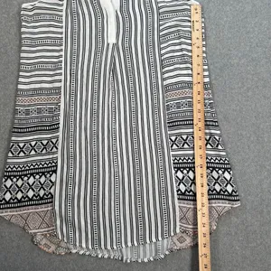 Pants Store Mini Dress Women's Large Halter V-Neck Black/Brown Stripe Summer thumbnail 4